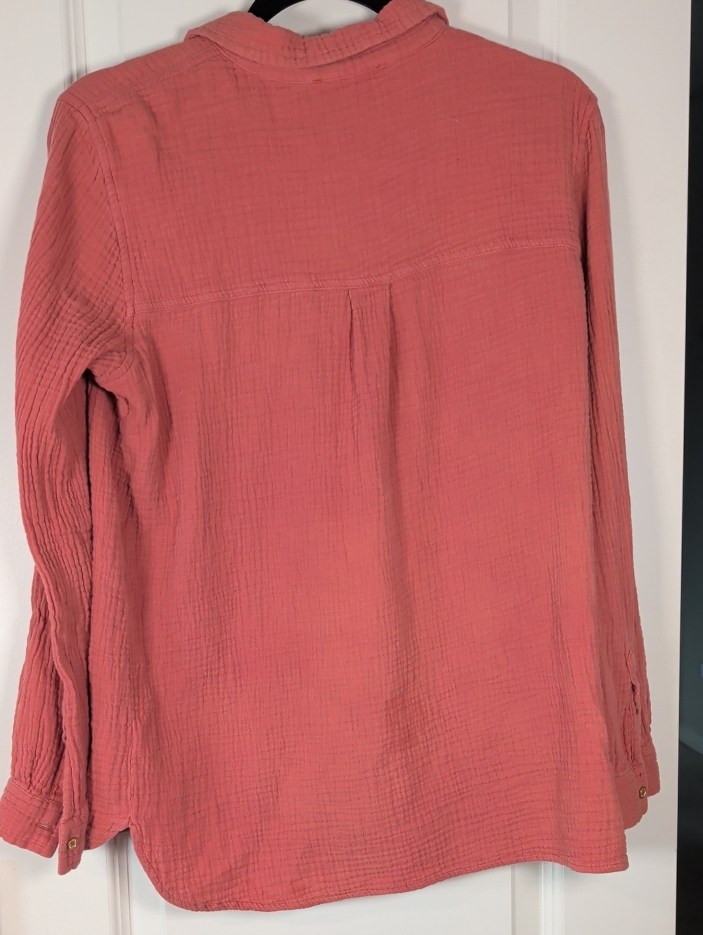 Anne Klein Cotton Textured Button-Front Shirt - Dusty Rose - Picture 10 of 11